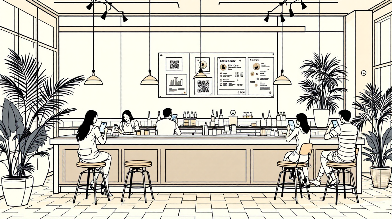 Customers ordering with QR codes